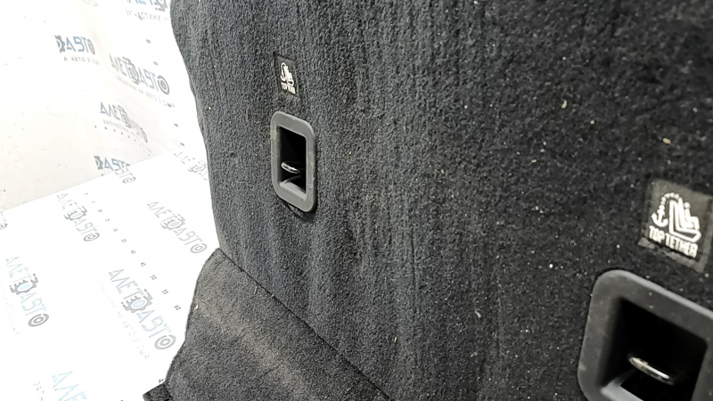 Left rear seat backrest for Jeep Cherokee KL 19 - black leather, with armrest, perforation, dented, dents on the back, broken trim