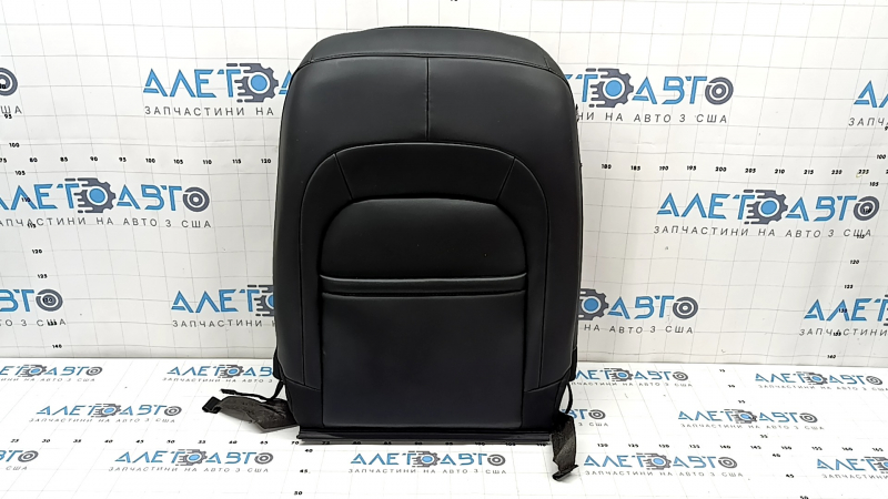 Jeep Cherokee KL 19-23 passenger seat back upholstery, black leather, perforated, heated