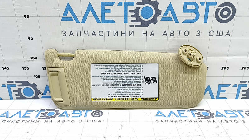 Left sun visor for Toyota Camry V55 15-17 USA, beige, without hook, dry cleanable