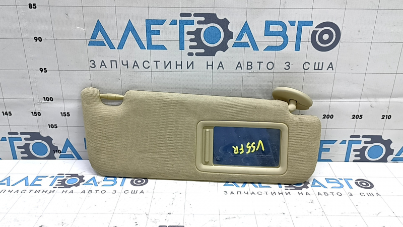 Right sun visor for Toyota Camry V55 15-17 USA, beige, without hook, dry cleanable