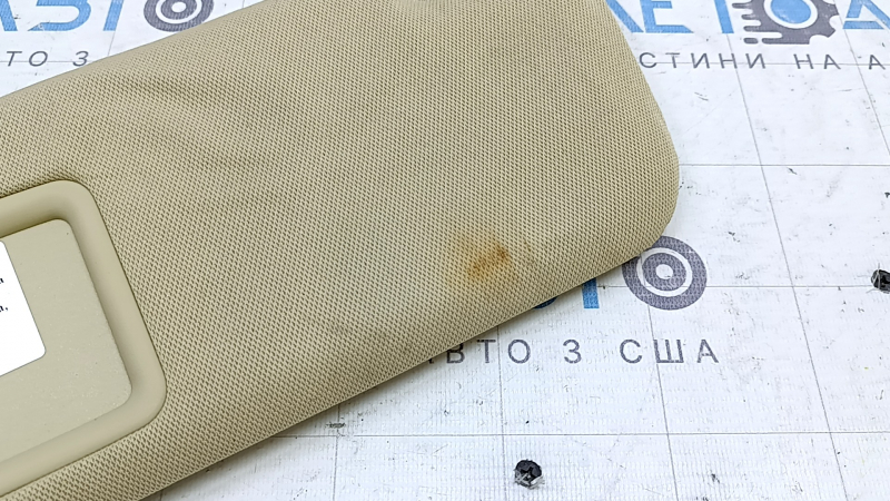 Left sun visor for Toyota Camry V55 15-17 USA, beige, without hook, dry cleanable