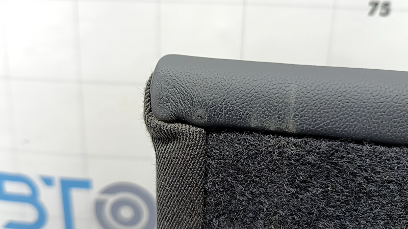 Right rear seat back with armrest, Audi A4 B8 13-16, black leather combined with Alcantara, gray stitching, perforation, S-Line, with seat belt, dented, scratched, worn