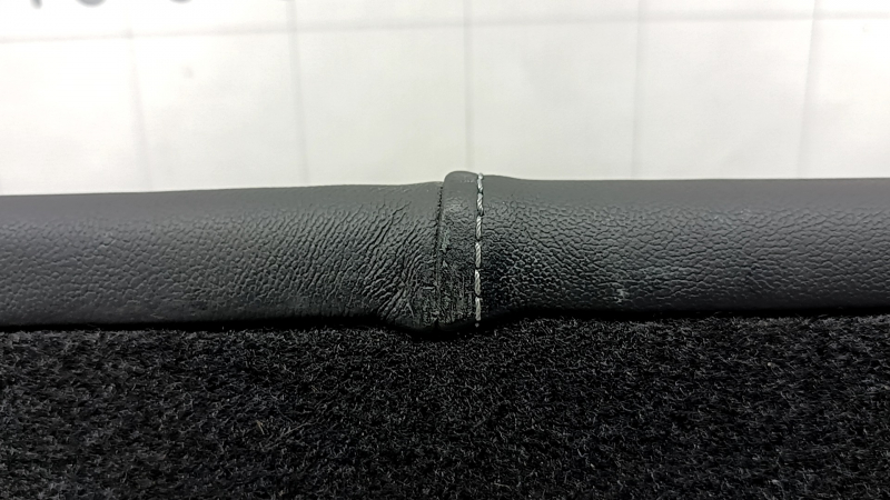 Right rear seat back with armrest, Audi A4 B8 13-16, black leather combined with Alcantara, gray stitching, perforation, S-Line, with seat belt, dented, scratched, worn