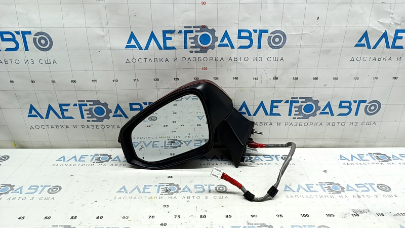 Left side mirror assembly for Toyota Venza 21-24, 12 pins, turn signal, heated, BSM, backlight, red