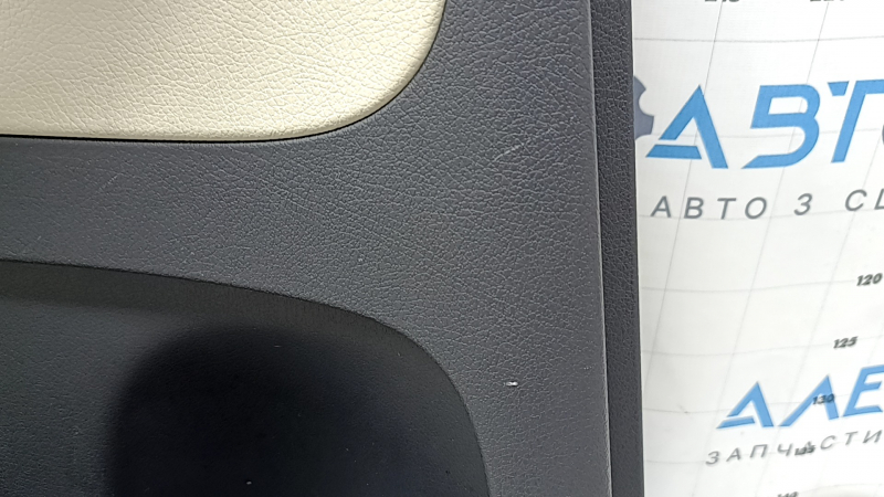 Door trim panel rear left complete Mercedes W167 GLE 350 450 20-23 dark gray, insert and armrest beige leather, molding under dark wood, Burmester, without curtain, scratches, needs cleaning