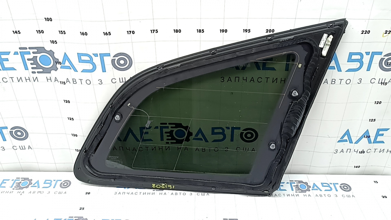 Rear left window, blind glass, Volvo XC60 18-25, without TV tuner, with antenna, tinted, with molding, glossy black, broken fasteners