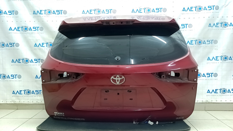 Bare tailgate with glass for Toyota Highlander 20-22, red 3T3, with wiring, soot