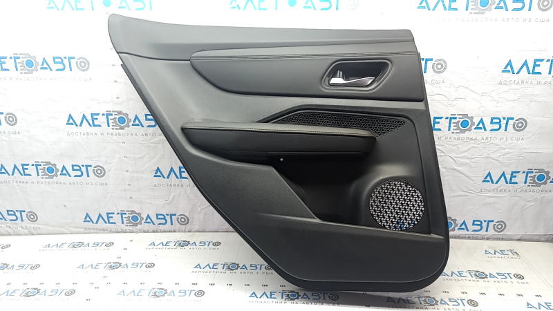 Rear left door panel for Nissan Ariya 23-25, black leather, black leather insert, black leather armrest