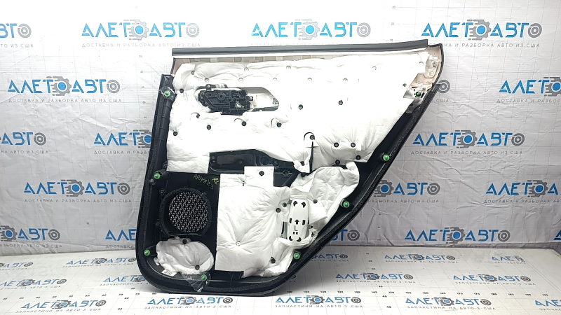 Rear left door panel for Nissan Ariya 23-25, black leather, black leather insert, black leather armrest