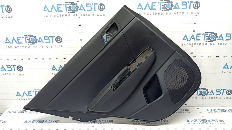 Kia Sportage 17-22 black rear left door panel, black eco-leather armrest, gray stitching, scratches