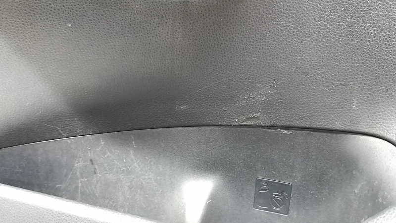 Toyota Rav4 19-24 black front left door panel, black leather armrest, black plastic insert, gray molding, with handle, scratches