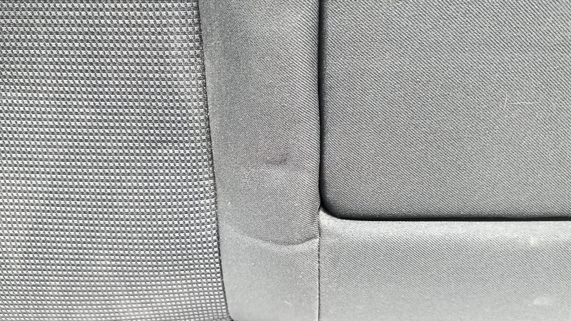 Rear seat, 2nd row, upper part, right, Toyota Rav4 19-25, cloth, black, hybrid, with belt, needs cleaning, scratch on plastic, dented