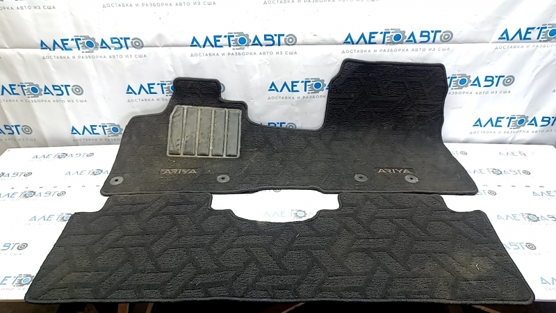 Set of floor mats for Nissan Ariya 23-25, black cloth, for cleaning