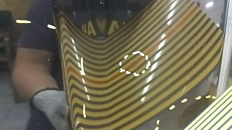 The hood is bare, Volvo XC90 16-23 aluminum, black 717, dents, bumps, dented corners