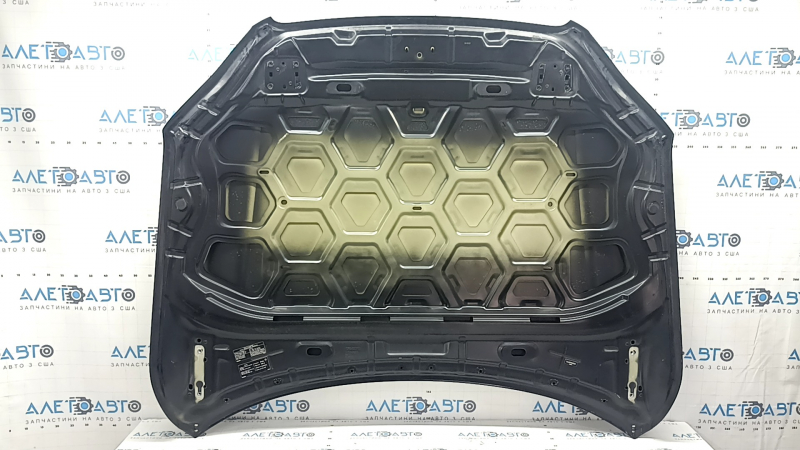 The hood is bare, Volvo XC90 16-23 aluminum, black 717, dents, bumps, dented corners