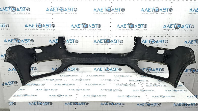 Front bumper, bare, Volvo XC90 16-19, for headlight washers without park assist, black, scratches, dents, fake, non-factory holes