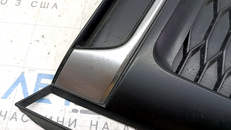 Front bumper grille left Audi A5 F5 18-19 without radar, black with chrome molding, S-Line, sand
