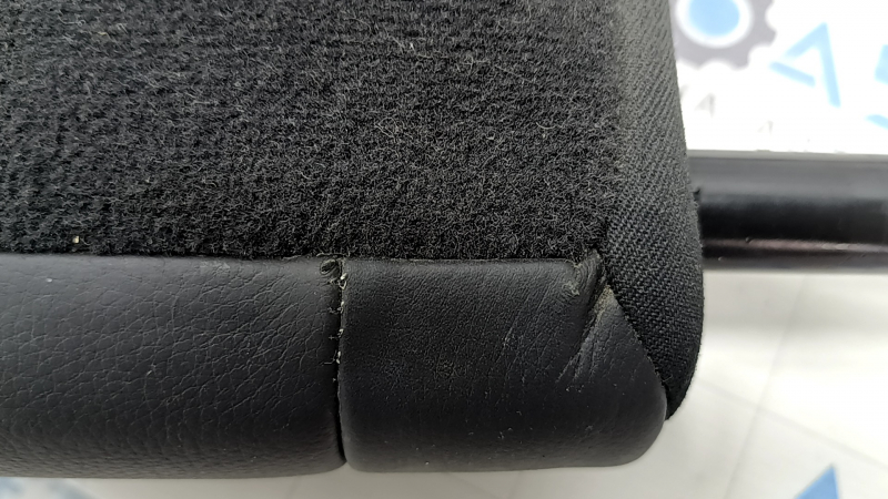 Rear seats, 2nd row, upper left, BMW 4 Series F36 15-20 Gran Coupe, no sunroof, black leather with heating and seat belt, Sport, dented, scratches, needs cleaning