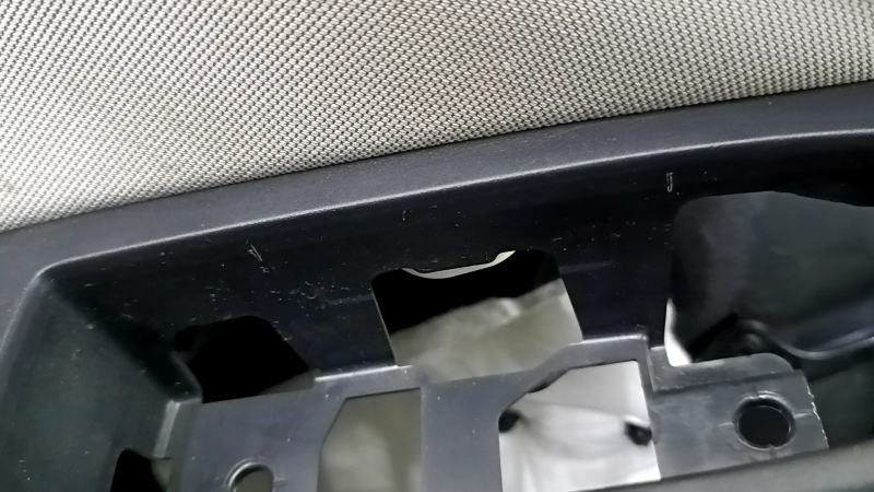 Subaru Forester 19-24 SK front left door panel, black with gray insert, cloth + leather, gray leather armrest, with handle and seal, scratches, dented, needs cleaning
