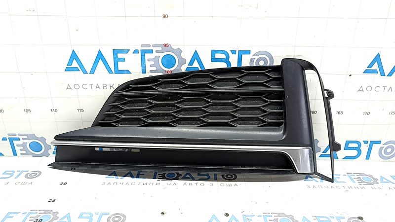 Front bumper grille left Audi A5 F5 18-19 without radar, black with chrome molding, S-Line, sand