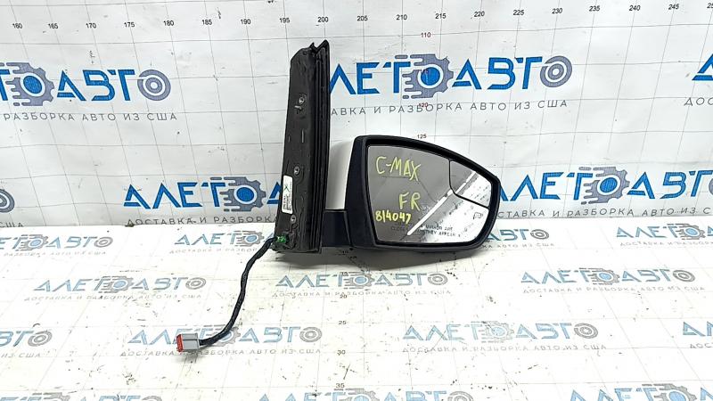 Right side mirror assembly for Ford C-max MK2 13-18, 9 pins, turn signal, illuminated, heated, white
