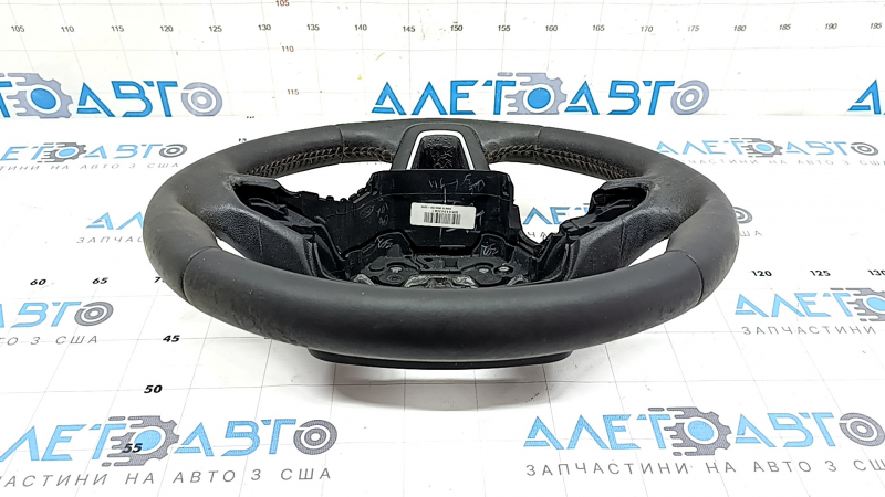 Ford Ecosport 18-20 black leather steering wheel, no buttons, scratches, needs cleaning, swollen lining