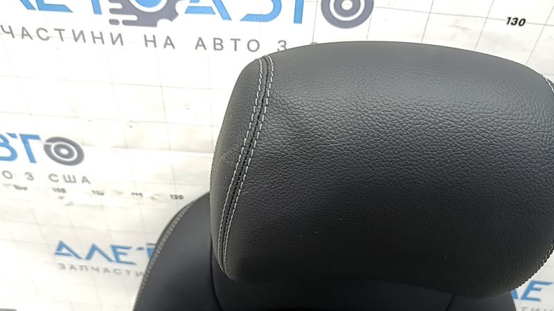 Mercedes GLC 16-22 passenger seat with airbag, electric, heated, black leather, gray stitching, scratches, dented headrest