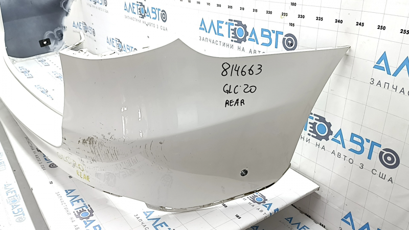 Bare rear bumper for Mercedes GLC 300 20-22 with parking sensors and Park Assist, white