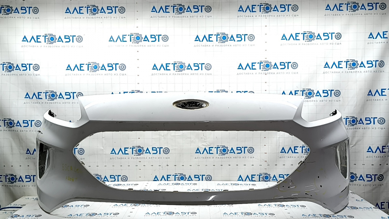 Front bumper, bare, Ford Escape MK4 20-22, without parking sensors, white YZ, deep scratches