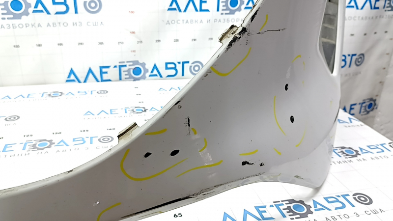 Front bumper, bare, Ford Escape MK4 20-22, without parking sensors, white YZ, deep scratches