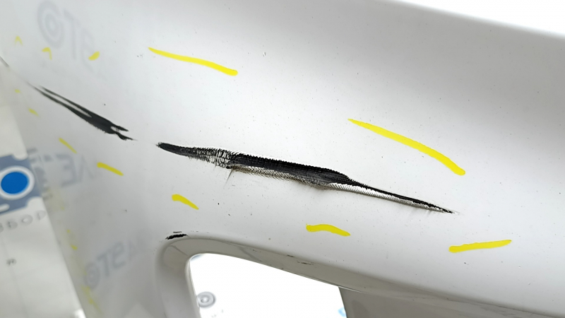 Front bumper, bare, Ford Escape MK4 20-22, without parking sensors, white YZ, deep scratches