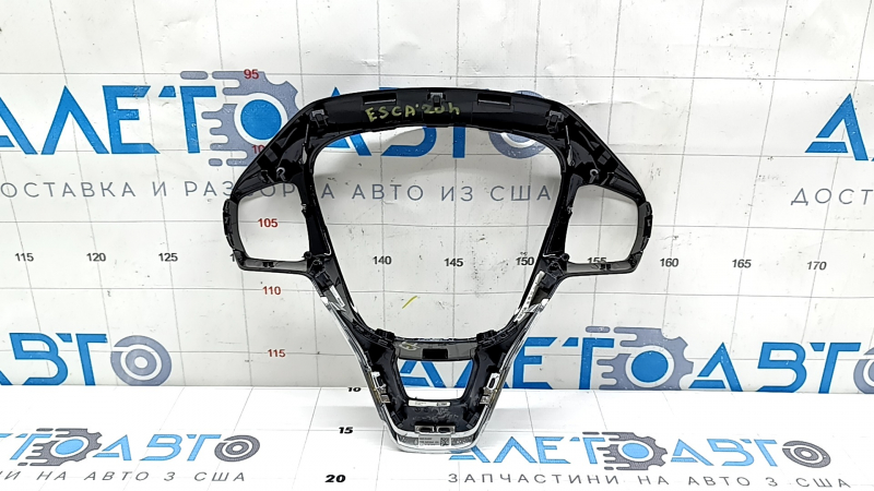 Ford Escape MK4 2020 steering wheel trim - leather-look, glossy black