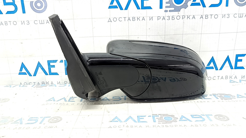 Left side mirror assembly for BMW 5 G30 17-23, 5 pins, BSM, heated, turn signal, auto-dimming, black (668)