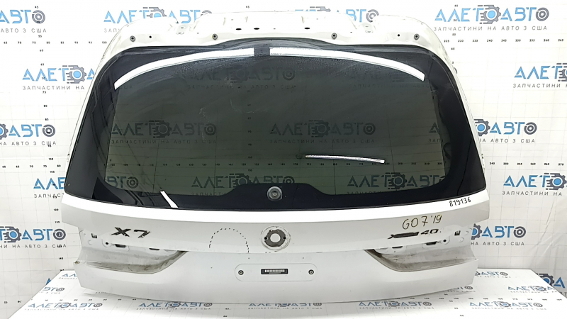 Bare trunk door with glass, upper part, BMW X7 G07 19-24 tinted, white A96, dented