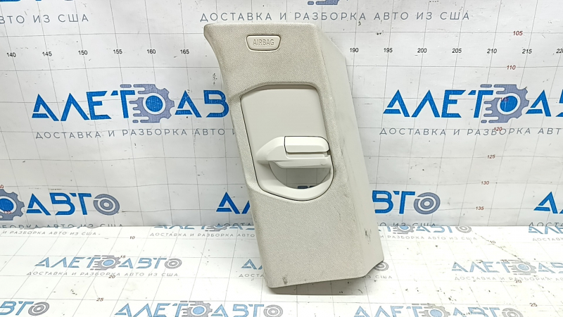 BMW X7 G07 19-25 Elfenbein-Weiss front right rear pillar trim with plug, broken fastening on the plug, scratch on the plug, needs cleaning