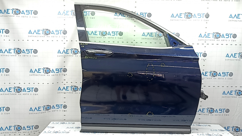 Infiniti QX50 19-25 keyless front right door assembly. Triplex, blue BW5, dents, bumps