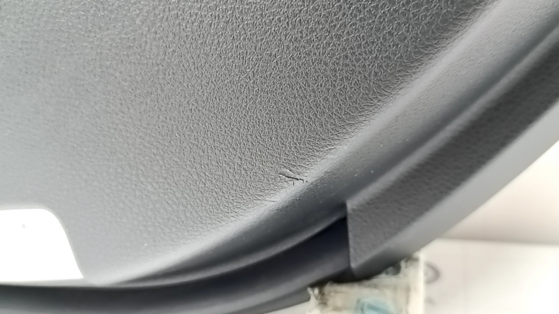 Door trim panel, rear right Infiniti QX50 19-21 black, insert black leather, armrest black leather, gray stitching, molding silver, with handle, scratches, dented, corrosion