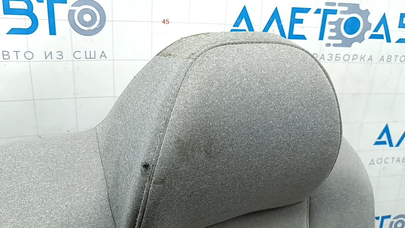 Rear seat, 2nd row, upper left side, Hyundai Sonata 20-22, gray cloth, dent, needs cleaning