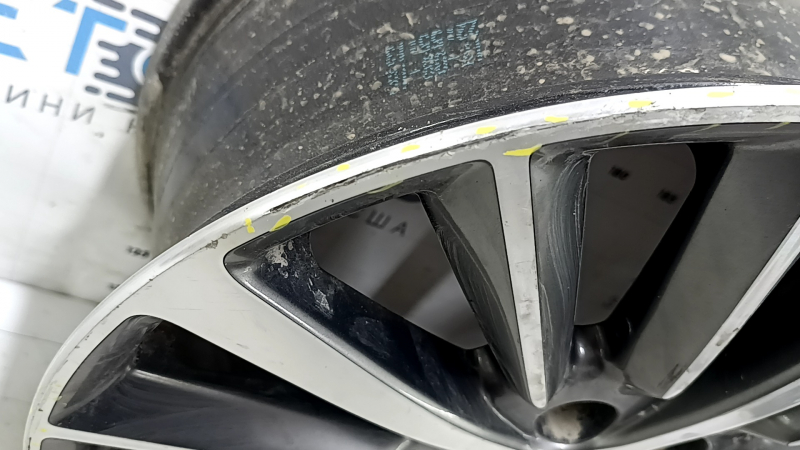 R18x8J Lincoln MKZ 17-20 wheel rim, curb, corrosion, missing fragment, in need of repair