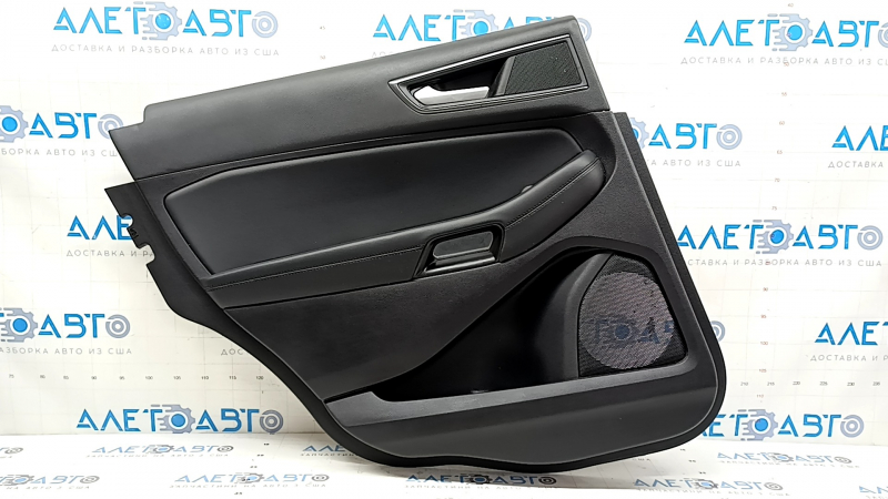 Door trim panel rear left Ford Edge 19-24 black, SE, black leather insert, black leather armrest, with window lift control, with handle