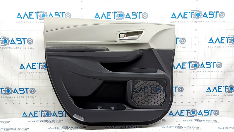 Door trim panel front left Toyota Sienna 21-24 dark gray with gray, armrest leather dark gray, with handle, worn