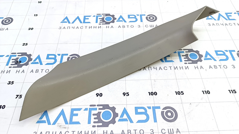 Subaru B10 Tribeca right trunk lid trim, light gray, broken fastener, dent, scratch