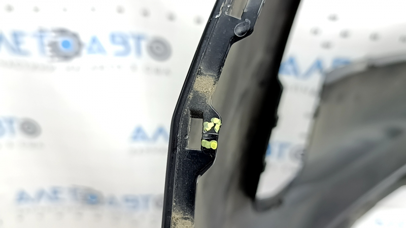 Front bumper, bare, 2021-23 Nissan Rogue, without parking sensors, US built, black, scratches, cracks in the mounts