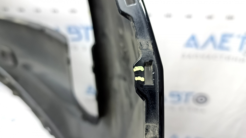 Front bumper, bare, 2021-23 Nissan Rogue, without parking sensors, US built, black, scratches, cracks in the mounts