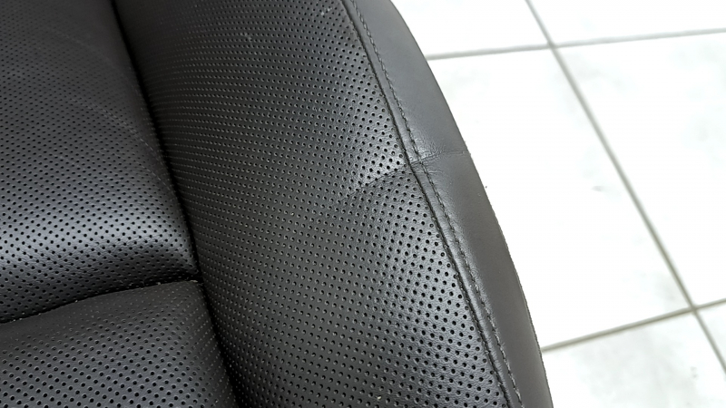 Passenger seat for Porsche Macan 15-18 with airbag, electric, heated, ventilated, grey achatgrau leather, scratches, tears, dents