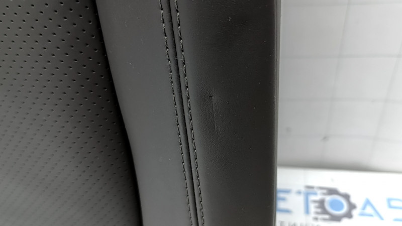 Left rear seat backrest for Porsche Macan 15-18, achatgrau grey leather, heated, with black seat belt, perforation, scratches, dents