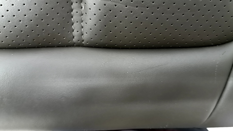 Left rear seat backrest for Porsche Macan 15-18, achatgrau grey leather, heated, with black seat belt, perforation, scratches, dents