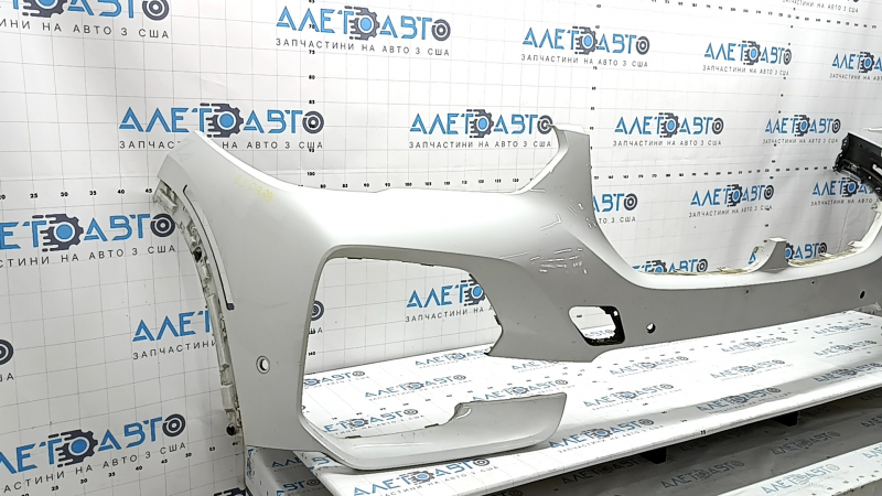 Bare front bumper for BMW X5 G05 19-23 with parking sensors and PMA, white, bumpers, broken mount