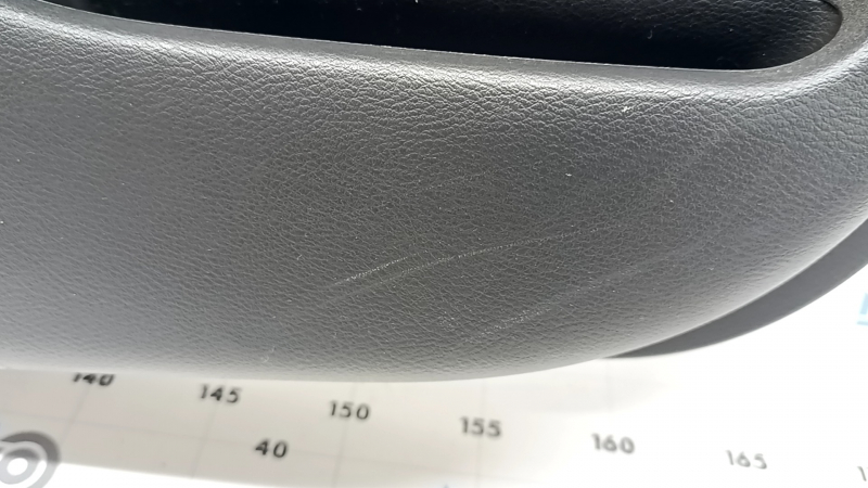Rear left door panel for Nissan Murano z52 20-24, black with black leather insert, black leather armrest, glossy gray molding, with handle, scratches