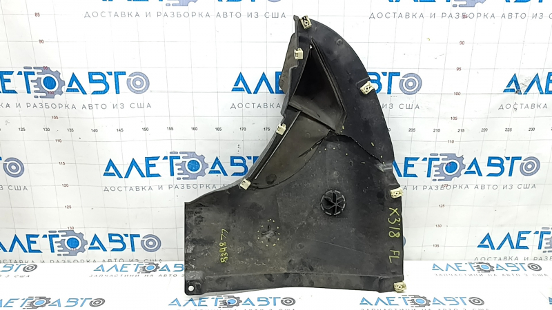 Front left fender liner, front part of BMW X3 G01 18-21, crack, dent